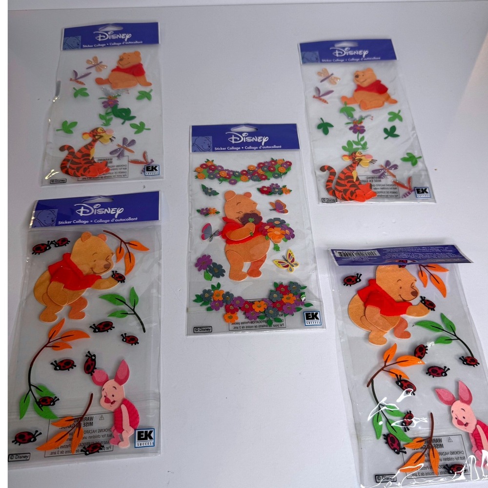 Disney Winnie the Pooh Jolees Boutique Stickers Lot of 5 NIP Scrapbook Stickers